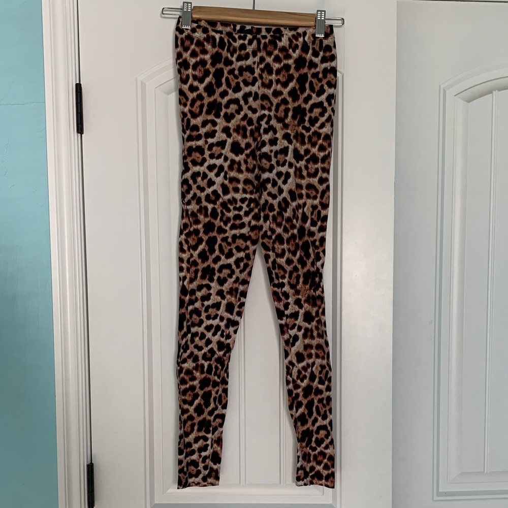 Derek Heart leopard print leggings S small black brown tan